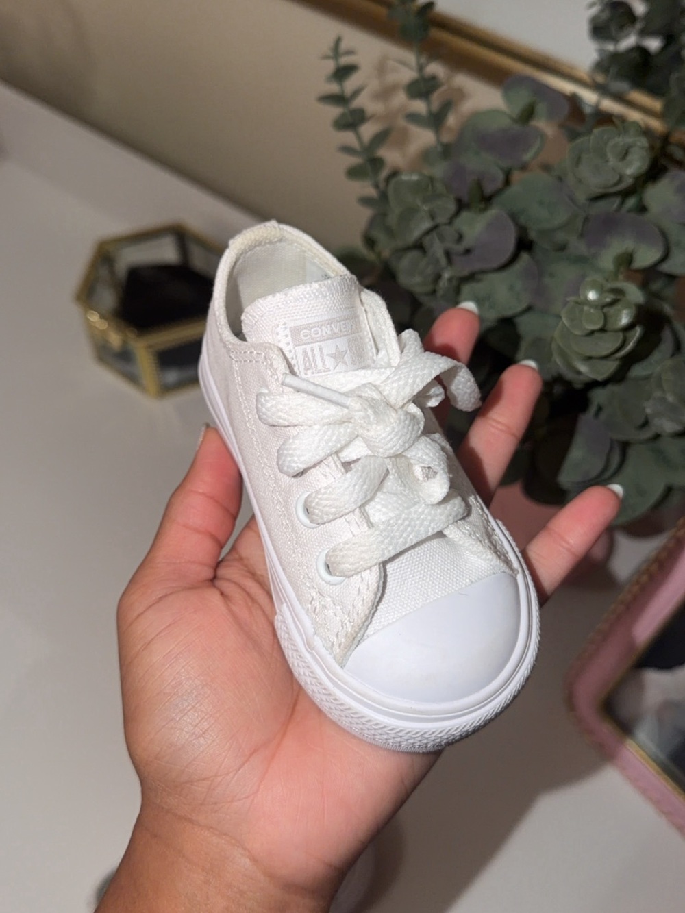 Converse Kids White Low-Top Canvas Sneaker
